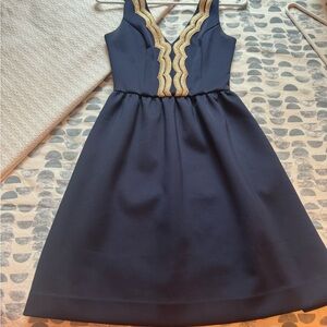 Lilly Pulitzer Navy Dress with Gold Accents